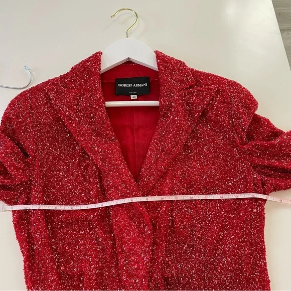 Vintage 90’s Collection Rare Giorgio Armani Hand Beaded Blazer Pointed Collar 42
